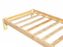 Letto singolo in legno di pino massiccio Alaska con doghe in legno di pino, non rifinito con supporto per materasso a doghe in legno, senza bisogno di molle, adatto per materasso singolo, 90 x 190 cm