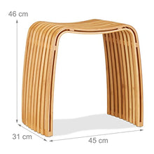Relaxdays 10021491 Sgabello da Ingresso in Bambù Elegante Pouf di Legno Design Scandinavo Sediolina per Guardaroba Beige