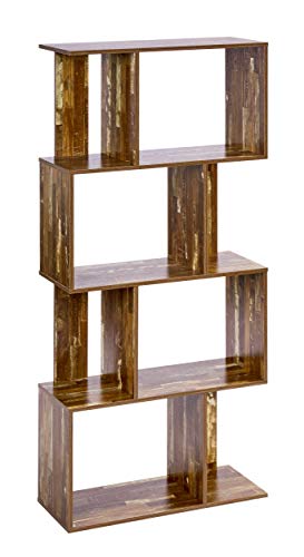 ts-ideen Libreria Mensoliera 136x60 cm color Legno effetto consumato 8 vani