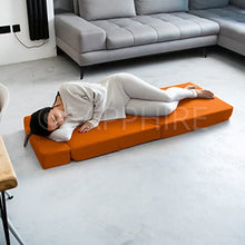 G&H - Materasso pieghevole pieghevole per letto singolo, con rivestimento rimovibile, colore: arancione