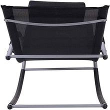 Nero Outdoor Indoor Rilassante Sedia a Dondolo Balcone Sedia per Il Tempo Libero Reclinabile Sedia Easy Sedia Beach Lounge Chair Patio Soggiorno Sedia a Dondolo con braccioli e pog