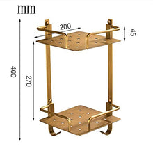 HYYDP Parete Porta Salviette Doccia Caddy Basket Cremagliera per Il Bagno Doppio Stile Europeo Full Triangolo di Rame Cestino in Oro Rosa Doppio Bagno Scaffale Cremagliera Decorazione della casa