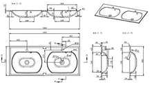 Kiamami Valentina Mobile Bagno SOSPESO 120 CM con Ante E Doppio LAVABO Specchio LED | Boston
