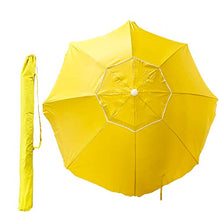 Ombrellone da Spiaggia, Giardino Ø 220 cm - Antivento con Custodia - Tessuto protezione dai raggi uvA-uvB - Monocolore Giallo