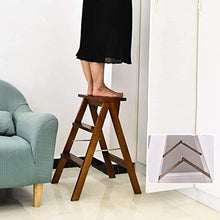Sgabello legno Folding Passo Sgabello Ladder Sedie Sgabello Domestica Pine Portatile Pieghevole Banco Di Protezione Ambientale Cucina, Cuscinetto Peso 75kg ( Color : White , Size : 42*48*64cm )