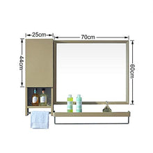 AJH Specchio da Bagno Rettangolare Moderno e Minimalista in Acciaio Inossidabile con pratici armadi Laterali e portasciugamani monostrato Portaoggetti da Parete per Bagno Uno