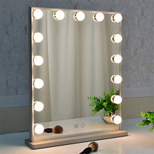 Specchio Cosmetico con Luci A LED,Specchio per Il Trucco Specchio Cosmetico Hollywood con 15 Lampadine A LED E 3 Luci Dimmerabili per Toletta