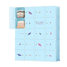 Cassapanche GGJIN Armadio Affitti Posti Letto Pieghevole Semplice Rimovibili di archiviazione Gesso Combinazione Governo Assemblea di plastica (Color : Blue)