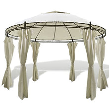 vidaXL 11 '12,7 cm patio rotonda in acciaio gazebo tenda Canopy W/tende Outdoor Sun Shelter