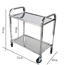 Jia He Carrello Scaffale - Carrello per Auto da 2 Posate Multifunzione in Acciaio Inossidabile per Auto da Collezione Carrello portautensili Portatile a Quattro Ruote (Dimensioni : 75 * 40 * 83cm)