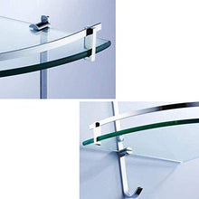 GDFEH Scaffali d'angolo del bagno Pieno pieno di rame doppio ripiani di vetro doccia angolo di vetro Scaffale di vetro temperato Scaffale da bagno 16.2 × 13,7 × 9.6 pollici