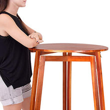 Deuba Tavolino Alto Pieghevole Legno di Acacia Ø 78 x 110cm Tondo Tavolo da Giardino Balcone Richiudibile