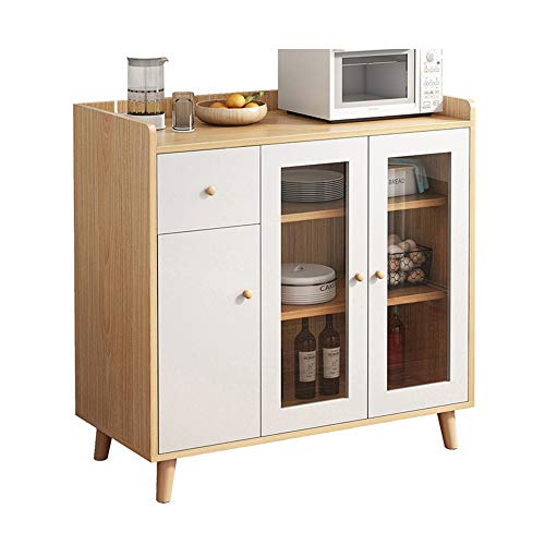 LULUVicky in Piedi Bagagli Petto Governo di immagazzinaggio Kitchen Buffet Soggiorno Credenza Accent Table Cassetto Bassa Credenza (Color : Wood, Size : 90x40x93.5cm)