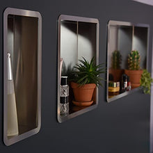 Mensola Bagno | Mensola doccia a muro a incasso, 30x30, acciaio inox, nicchia doccia, COMPONENDO, Made in Italy (Acciaio Satinato)