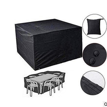 QWERF Copertura Antipolvere per Tavolo E Sedia con Protezione Solare Impermeabile da Giardino per Mobili da Esterno in Tessuto Oxford 120 cm * 120 cm * 74 cm/Nero