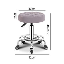 Rotondo Rotolamento Sgabello Pu Altezza Altezza Regolazione Moderna Industrial Metal Stile Swivel Spa Salon Tatuaggio Lavoro Massaggio Sgabelli Piccoli (Bianco Nero)