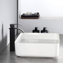 CECIPA Rubinetto Bagno Lavabo Alto con Maniglia Singola, Miscelatore Rubinetto Bagno Cascata con Acqua Calda e Fredda, Installato Accanto al Bacino, non in Alto, 252 * 45 * 45 mm Nero