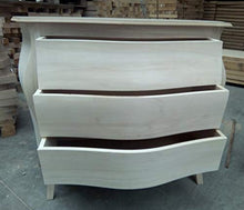 Comò cassettiera credenza Legno Grezzo da 120 cm. Bombata e Sagomata