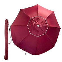 Ombrellone da Spiaggia, Giardino Ø 220 cm - Antivento con Custodia - Tessuto protezione dai raggi uvA-uvB - Monocolore Rosso