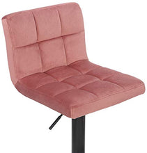CLP Sgabello Imbottito Da Bar In Velluto I Sedia Da Isola Cucina Regolabile I Telaio In Metallo Con Poggiapiedi, Colore:rosa