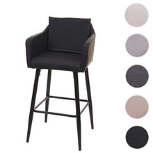 Mendler Sgabello Bar Lounge HWC-H93 con poggiapiedi 105x54x53cm - Ecopelle Nero