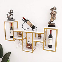 Portabottiglie Mensola Autoportante Mensola Sospesa in Metallo con Portabottiglie in Legno di bambù Decorativo per Soggiorno O Cucina