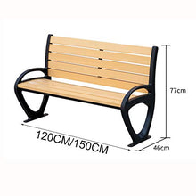 Panca da giardino per esterni poltrona da terrazza, sedile in doghe di legno di plastica resistente alle intemperie telaio in alluminio-ferro antiruggine, panchina da giardino per terrazza