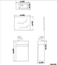 Mobili da bagno/lavabo con mobiletto/Design Specchio/bianco/modello Lugano 400/lavabo