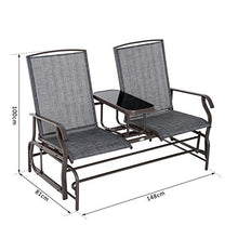giordano shop Dondolo 2 Posti da Giardino 81x148x100 cm con Tavolino in Ferro e Textilene Marrone