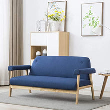 FAMIROSA Divano a 3 Posti in Tessuto Blu-6650