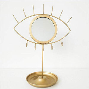 GUANGYING Specchio per Il Trucco da Scrivania in Ferro Art Design A Forma di Occhio Specchio da Trucco da Tavolo da Camera da Letto per Ragazza