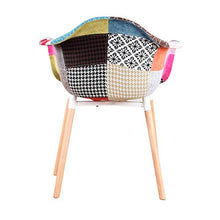 WV LeisureMaster - Sedie da pranzo in tessuto moderno con braccioli patchwork poltrone nordico per soggiorno, sala da pranzo, camera da letto, ufficio, bar, ecc, set da 2 (rosso)