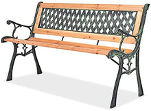 Panca da banco all'aperto, da giardino banco banco terrazza panchina da banco da banco da banco, pattern di rifacimento panca da giardino in legno,Wood colorBlack