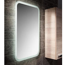 FACKELMANN Sceno - Set di mobili da bagno per gli ospiti, 3 pezzi, 45 cm, lavabo in ceramica e specchio da bagno a LED
