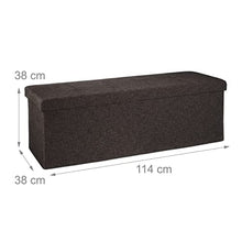 Relaxdays 10019049_93 Cassapanca Pouf Pieghevole, Tela, Marrone, 114.0x38.0x38.0 cm