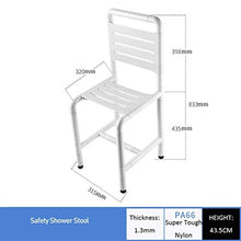 DGHJK Sgabello da Doccia, Sgabello da Bagno di Sicurezza Antiscivolo, Sedia da Bagno Antiscivolo per Donna Incinta e Anziani Sgabello da Doccia ausiliario in Acciaio Inossidabile e PVP, Bianco, L