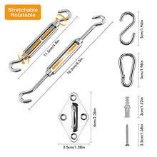 Awroutdoor Kit di Fissaggio e Installazione,42 Pezzi Acciaio Inossidabile Kit di Fissaggio per Tenda a Vela Rettangolare e Triangolare per Giardino Patio Caffettiera