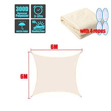 CH-GTJ Tenda A Vela, Tenda Parasole Esterno Rettangolare, Telo da Sole in HDPE, Anti-Raggi UV, Parasole per Esterni, Giardino, Cortile,Lightbeige,6X6m