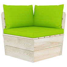 SKM Set Divani da Giardino su Pallet 6 pz con Cuscini Legno Abete (118.9kg) Verde-3575