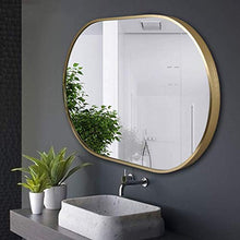 LLG Household Items& Specchio for Il Trucco Parete Specchi for Il Salone d'oro, d'oro Elliptical Mirror Bathroom Specchio a Parete Grooming Specchio Bagno Specchio