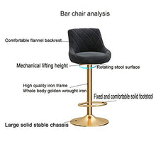 Sgabelli da Bar Sedia Cucina Dressing sgabelli Sgabelli con la parte posteriore in flanella con 360 ° di rotazione dello schienale del sedile, regolabile girevole meccanico, acciaio Base, Golden Leg p