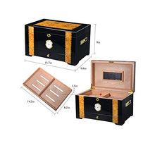 XZJJZ Cigar Cabinet con umidificatore e igrometro Humidor for Club Desktop a Doppio Strato Cigar Box