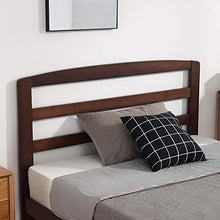 Fgasad - Struttura letto in legno di pino massiccio marrone con rete a doghe e testiera, adatta per materassi matrimoniali 206 x 157 cm, con piattaforma in legno per adulti e bambini