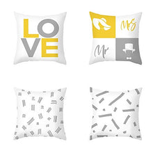 Federe Cuscini Divano 45X45,Fodere Per Cuscini, Motivo Geometrico Grigio Giallo Semplice Nordico, Fodera Per Cuscino Lombare Per Divano Da Ufficio, Set Di 4 Articoli Per La Decorazione Della Casa, Cor