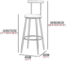 Sgabello per le gambe Sgabelli da bar moderno con elevato velluto grigio in velluto altezza imbottita barstools sdraio [set di 1/2/3] per Bistro Pub Coffee Kitchen Sala da pranzo Tra le sedute, mobili