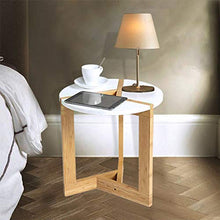 Wisfor Table Basse Ronde Scandinave Blanche 50 x 51cm Table d' Appoint en Bois Brut Moderne Table Gigogne de Café pour Salon Chambre Balcon Bar Hôtel