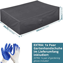 Copertura di protezione per mobili da giardino 250*200*80 cm–rivestimento in PVC–impermeabile/ esistente agli UV/resistente alle intemperie/con aperture di ventilazione + guanti da giardinaggio