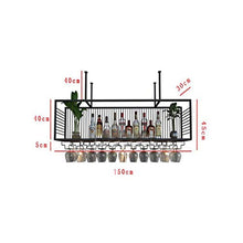 FCXBQ Appendiabiti da Bar, portabicchieri da Vino sospeso, Appendiabiti in Ferro rovesciato Creativo per Bar di casa, portabottiglie per Vino, cremagliera (Dimensioni: 150 * 30 cm)