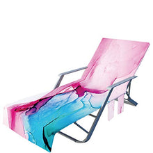 Blu Dorato Rosa Striscia Marmo Stampato In Microfibra Sdraio Copertura Con Tasche Spiaggia Asciugamano Vacanza Giardino Piscina Asciugamano per Sedia Pigro, Asciugatura Rapida (Multicolore 4)