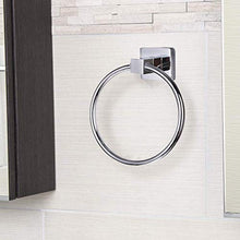 Anello Porta Asciugamani e Salviette da Bagno, Appendi Strofinacci da Parete Rotondo Ø 15 cm, con Finitura Cromata Lucida